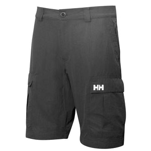Helly Hansen dark grey cargo shorts with side pockets and HH logo
