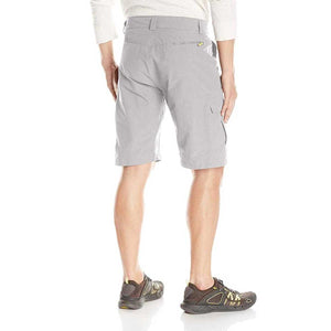 Back view of Helly Hansen grey cargo shorts on a person