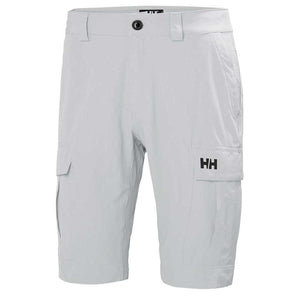 Helly Hansen light grey cargo shorts with side pockets and HH logo