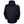 Back view of a black Helly Hansen hooded rain jacket