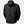 Back view of a black Helly Hansen hooded rain jacket