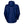 Back view of a navy blue Helly Hansen hooded rain jacket