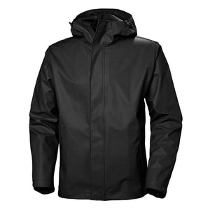 Helly Hansen black hooded waterproof rain jacket