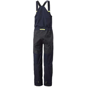 Helly Hansen navy blue waterproof bib overalls with adjustable straps and reinforced knees