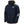Helly Hansen navy blue sailing jacket with high collar and neon yellow hood