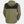 Back view of an olive green and black hooded rain jacket