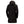 Back view of a black Helly Hansen hooded rain jacket