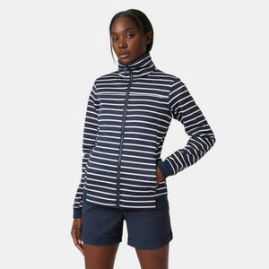 Helly Hansen navy and white striped full zip fleece jacket