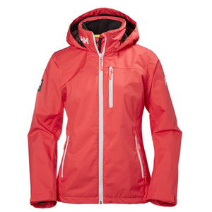 Helly Hansen red hooded waterproof jacket with white zippers