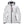 Helly Hansen white hooded jacket with black zippers and red pull tabs