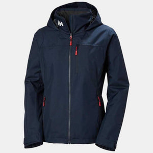 Helly Hansen navy blue hooded rain jacket with red zipper pulls