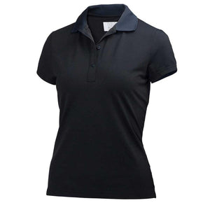 Helly Hansen black short sleeve polo shirt with collar and button placket