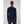 Back view of a person wearing a navy Helly Hansen fleece jacket
