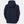 Back view of a navy blue Helly Hansen hooded rain jacket