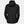 Back view of a black hooded rain jacket