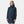Woman wearing a navy blue Helly Hansen hooded rain jacket