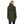 Back view of a Helly Hansen olive green hooded raincoat