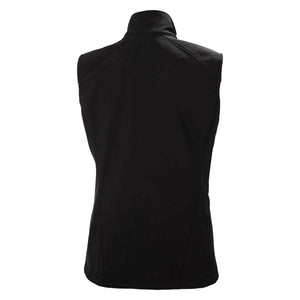 Back view of a black Helly Hansen softshell vest