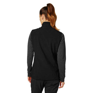 Back view of a Helly Hansen black and grey hybrid jacket on a person