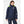 Helly Hansen navy blue sailing jacket with neon yellow hood lining and HH logo