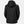 Back view of a black Helly Hansen hooded rain jacket