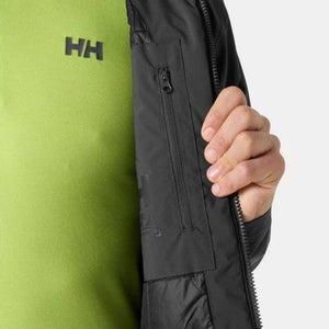 Close up of Helly Hansen jacket chest pocket with zipper