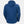 Back view of a blue Helly Hansen hooded puffer jacket
