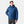 Man wearing a blue Helly Hansen hooded down jacket