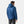 Back view of a man wearing a blue Helly Hansen hooded down jacket