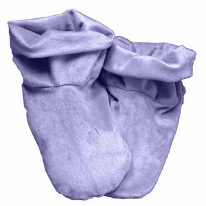 Pair of soft lavender plush baby booties