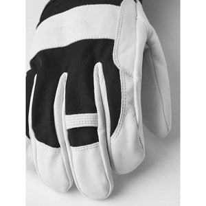 Hestra black and white leather ski mitten