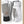 Hestra white and grey leather three finger ski gloves with black cuffs