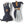 Hestra navy and grey leather ski gloves with adjustable wrist straps and logo patch