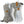 Hestra grey and white leather ski gloves with adjustable wrist strap and carabiner