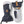 Hestra navy and white leather ski mittens with adjustable wrist straps and carabiner clips