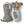 Hestra grey and white insulated mittens with leather palm and wrist strap