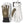 Hestra white and olive green leather ski gloves with carabiner