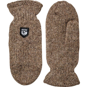 Hestra brown wool knit mittens