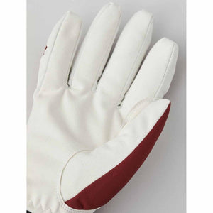Hestra white glove with red side panel