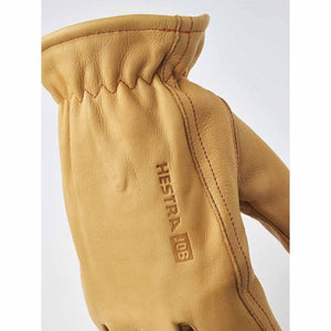 Tan Hestra leather work glove with elasticated wrist