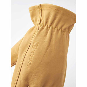 Tan Hestra Job leather work glove with elasticated wrist