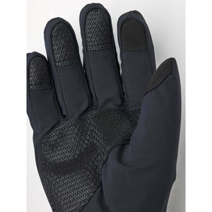 Hestra black glove palm with textured grip pattern