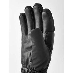 Hestra black leather and fabric glove