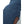 Close up of blue Hestra glove with embroidered logo and brown leather detail