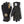 Hestra black leather and fabric gloves with yellow stitching and Gore-Tex Infinium branding
