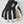 Hestra black and white leather ski glove with tan brand patch
