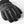 Black leather glove with ribbed cuff and embossed logo
