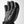 Black leather three finger ski glove with reinforced palm and stitched detailing