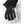Hestra black and white leather ski glove with yellow stitching