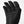 Black athletic glove with white zigzag stitching on fingers and palm